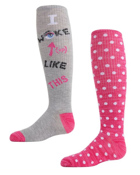 2 Pair Pack I woke up like this Knee High Socks (Little Kid & Big Kid)