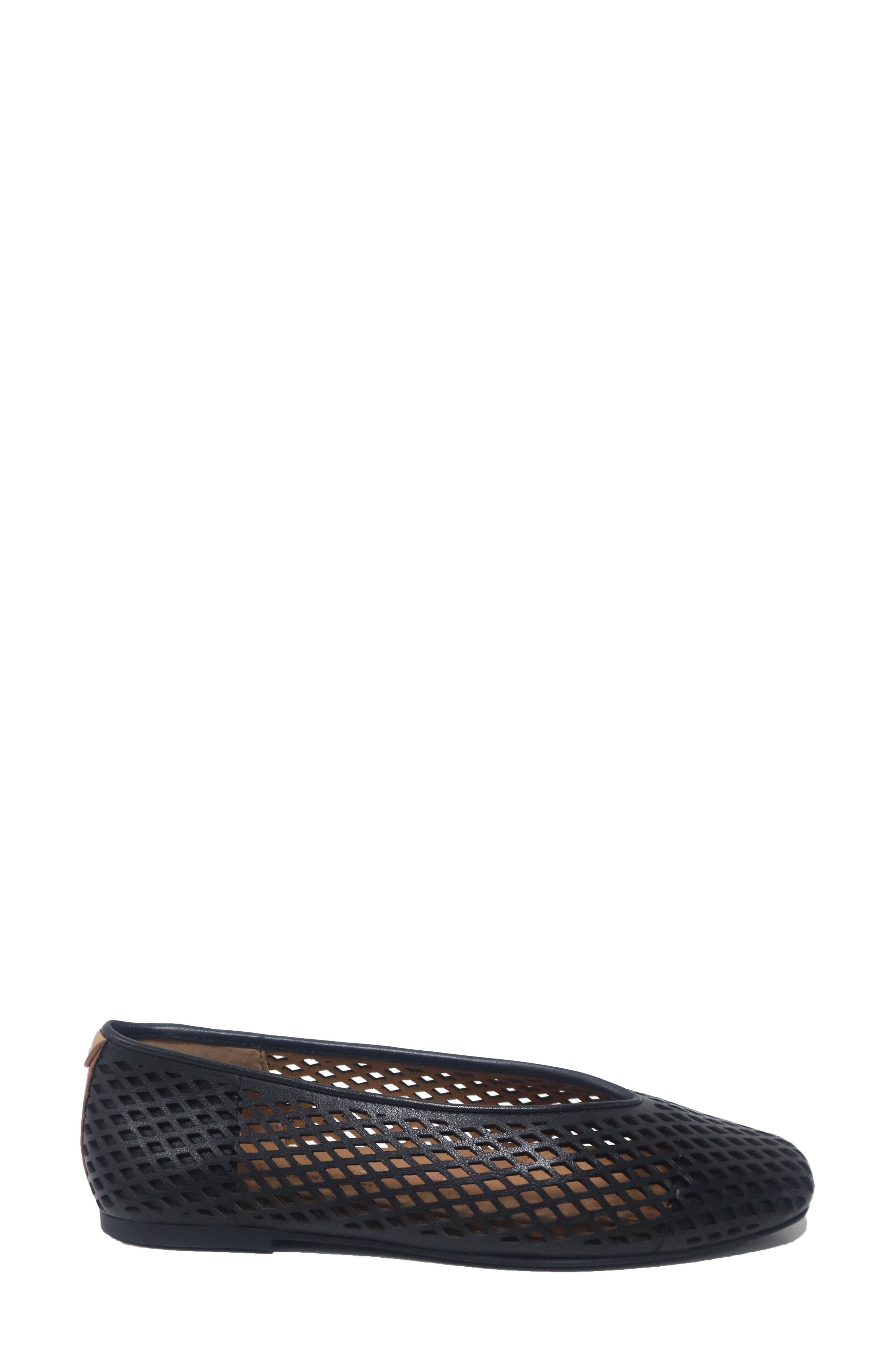 Gentle Souls Willow Perf Ballet Flat, Alternate, color, Black Leather