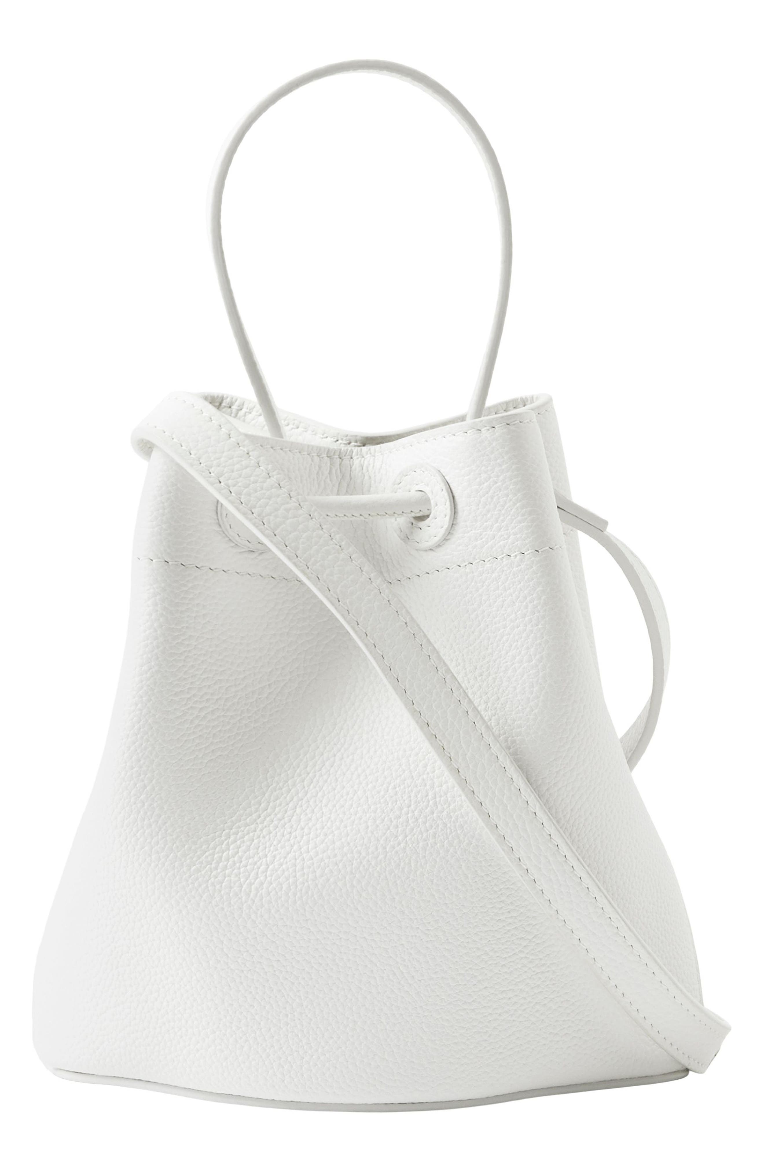 Burberry Mini Monogram Drawstring Bucket Bag, Alternate, color, 