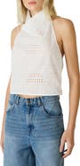 Steve Madden Lou Eyelet Embroidered Halter Top