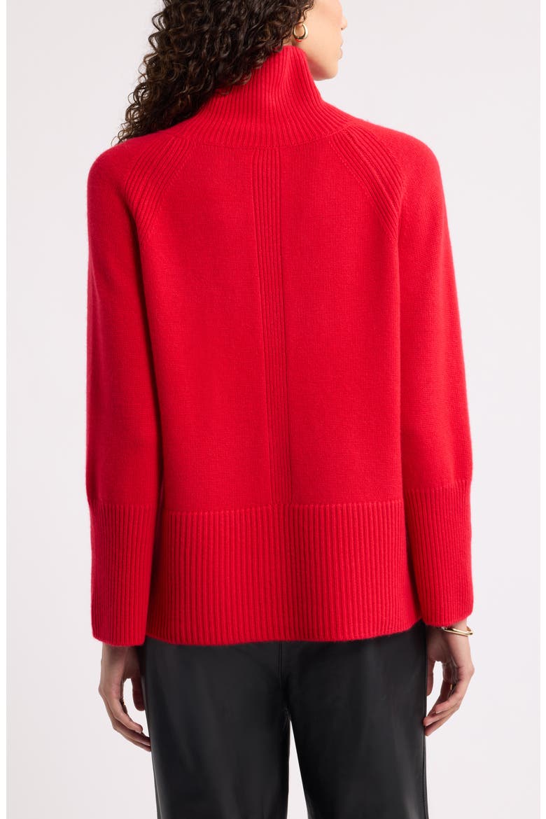 Wool & Cashmere Raglan Turtleneck Sweater, Alternate, color, RED CELEBRATION