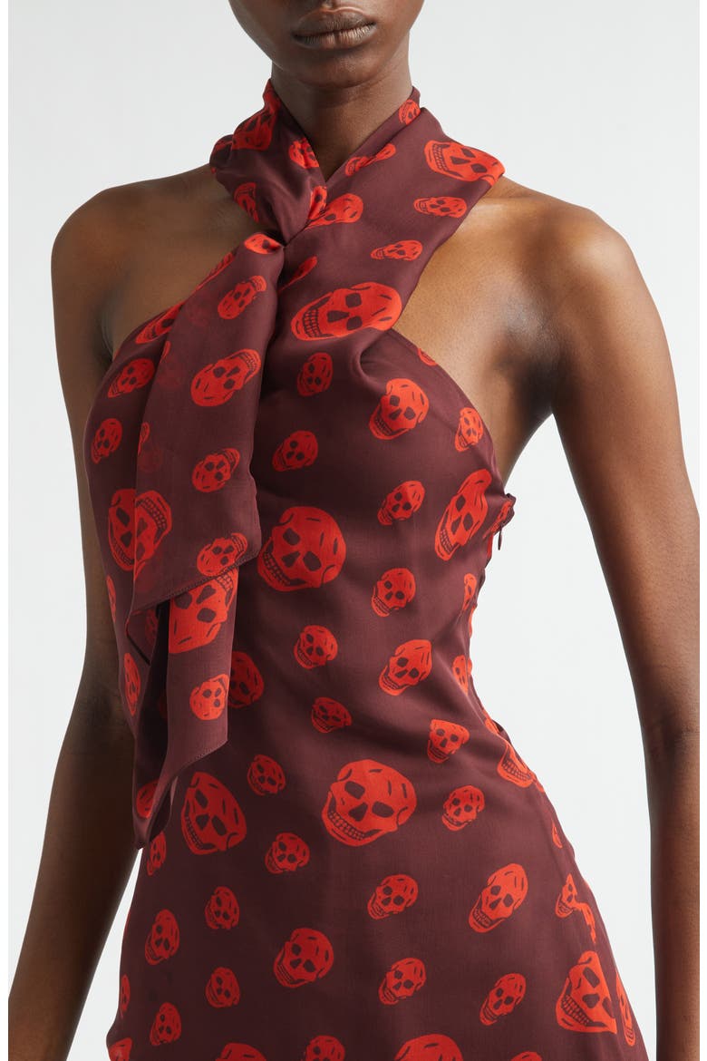 Skull Print Silk Chiffon Scarf Top (Women) | Nordstrom