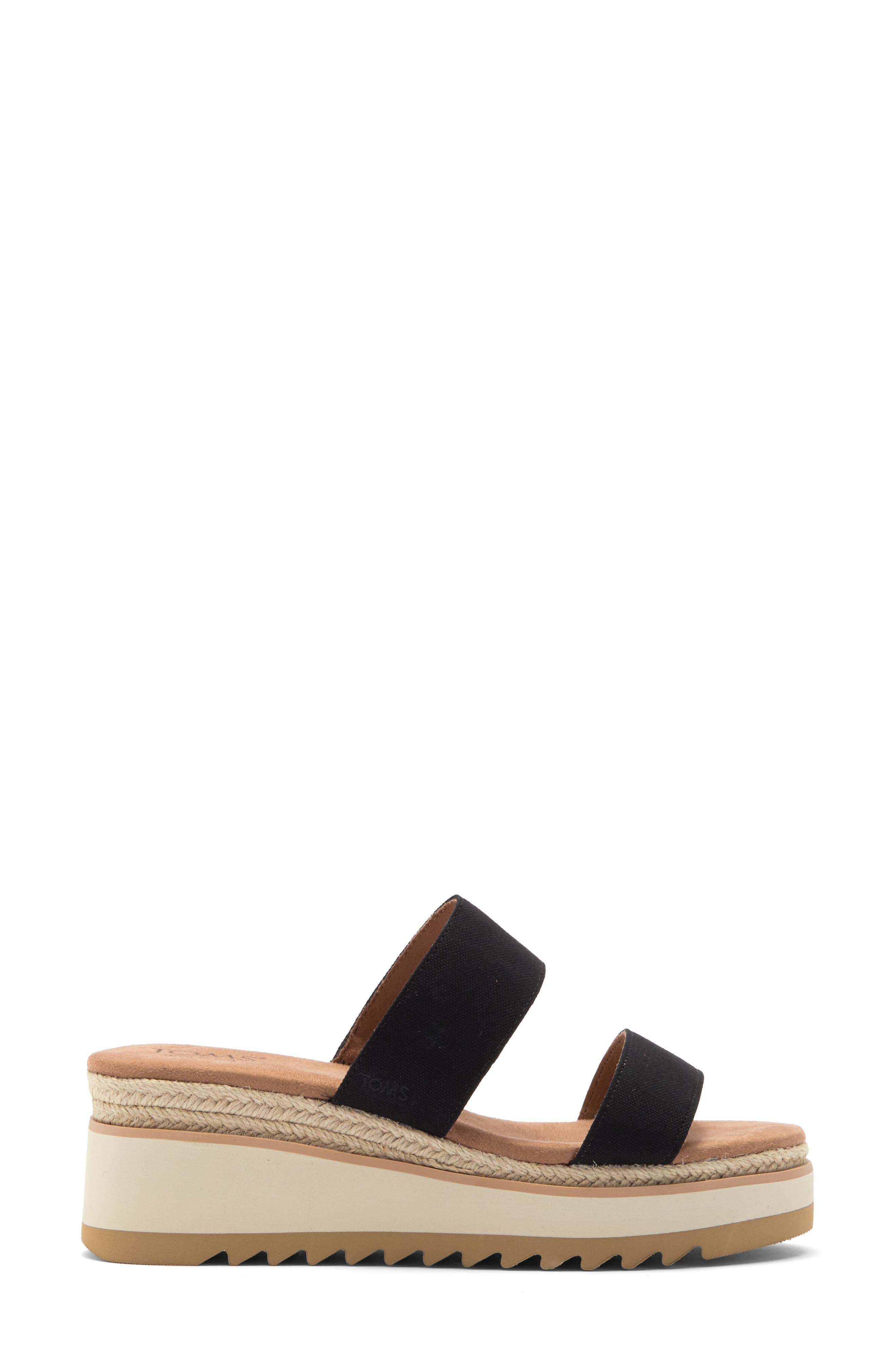 TOMS Lilo Platform Wedge Sandal, Alternate, color, Black