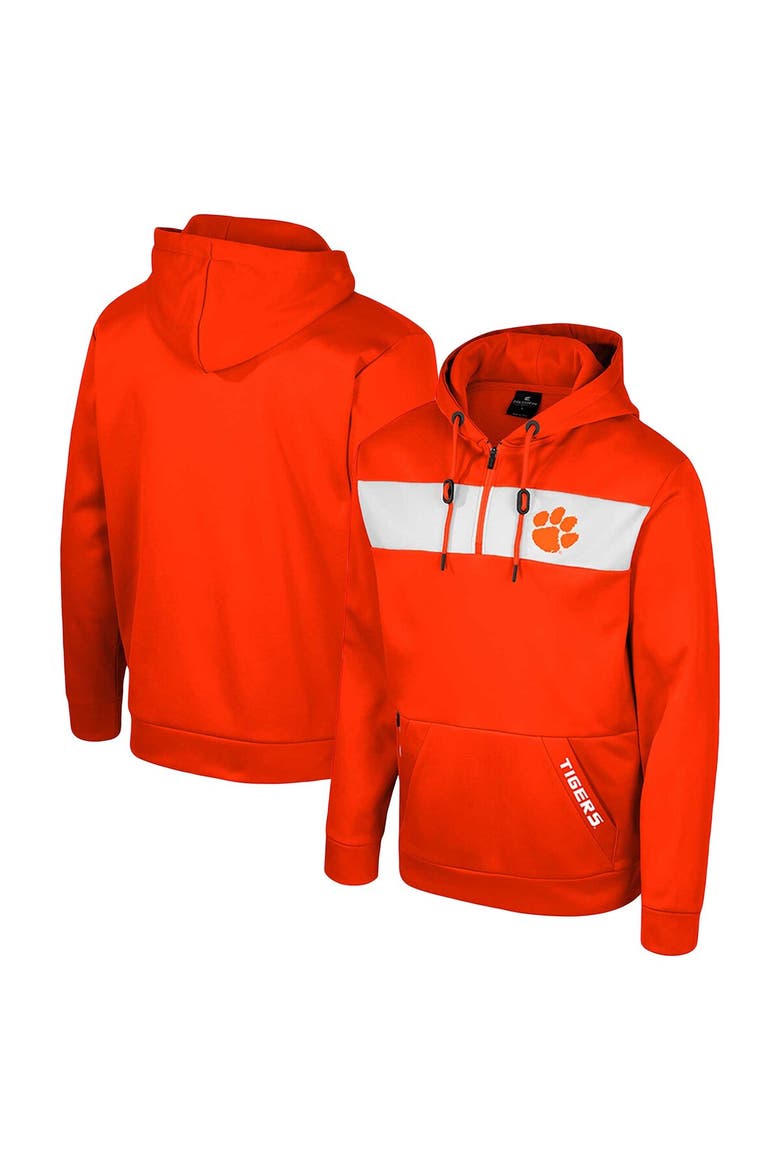 Men's Colosseum  Orange Clemson Tigers Quarter-Zip Hoodie, Alternate, color, Orange