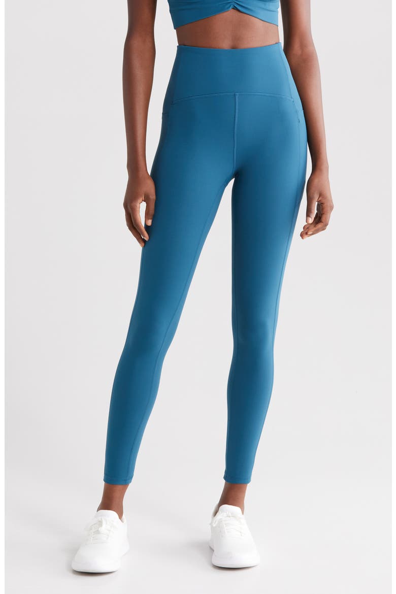 Studio Luxe High Waist Pocket 7/8 Leggings, Main, color, TEAL SEAGATE