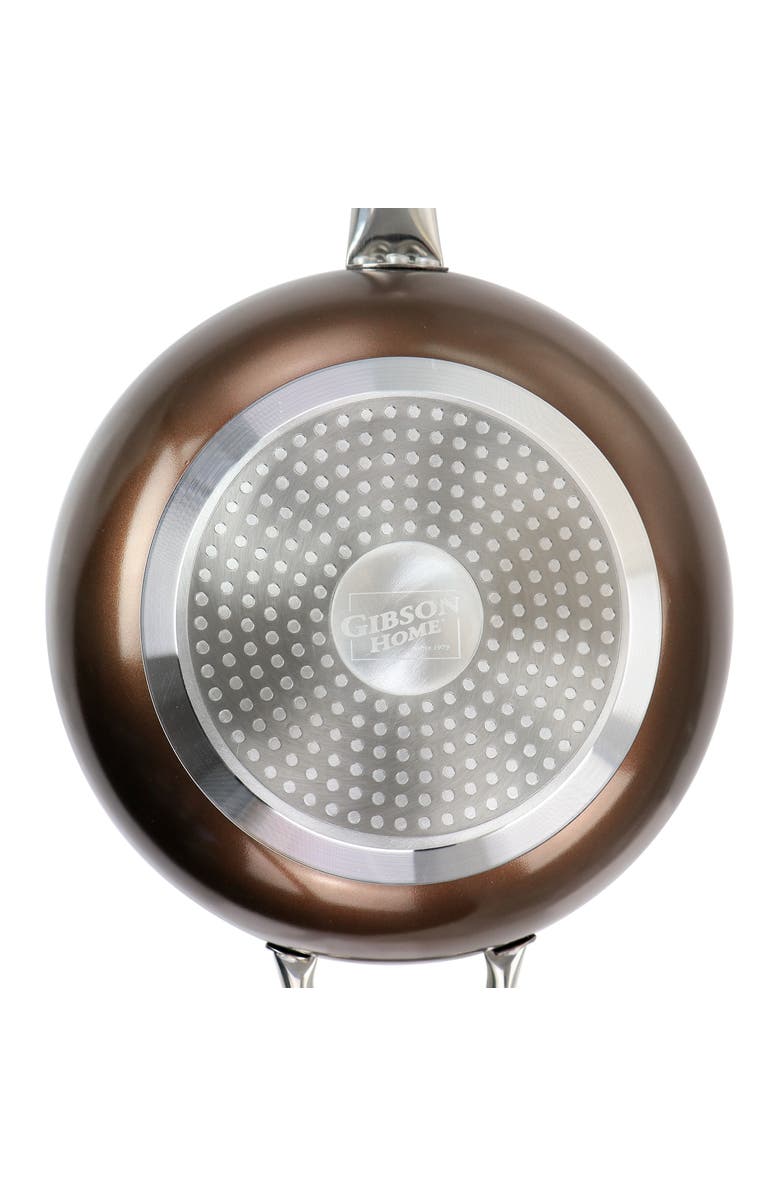 Gibson Home Copper Pan Cooking Excellence 3.5 Quart Aluminum Nonstick Saute Pan, Alternate, color, Brown