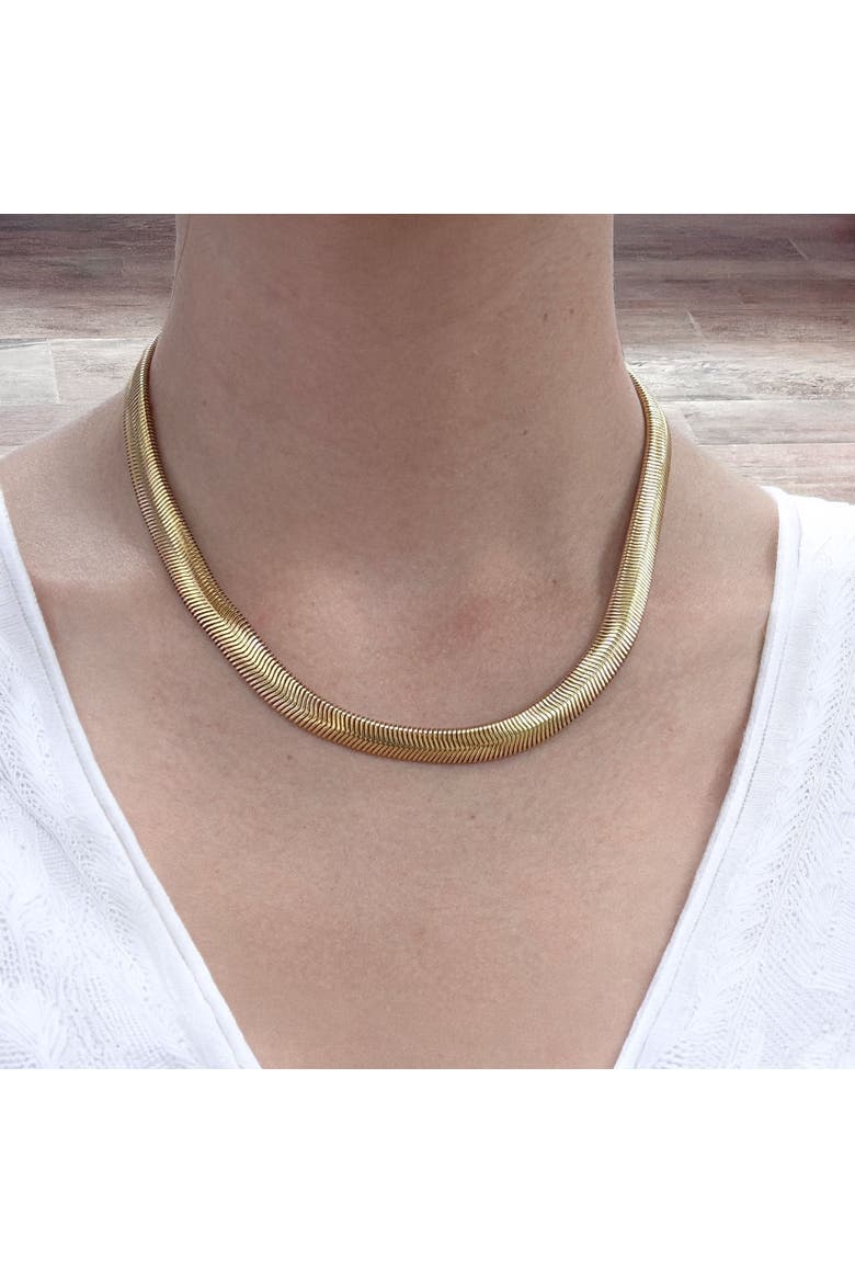 Silk Snake Necklace, Alternate, color, Gold Plated
