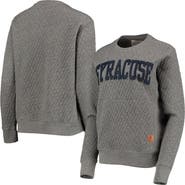 PRESSBOX Women's Pressbox Heather Charcoal Syracuse Orange Moose Quilted Pullover Sweatshirt