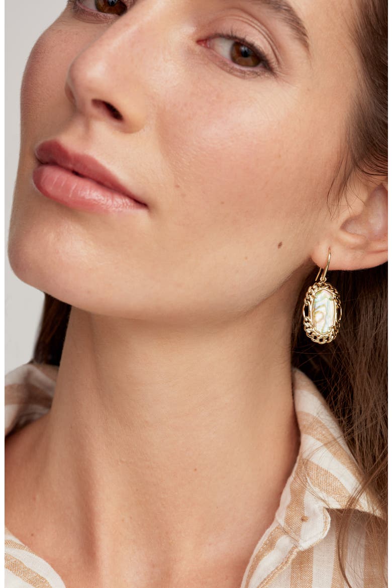 Dani Figaro Frame Drop Earring, Alternate, color, GOLD IRIDESCENT ABALONE