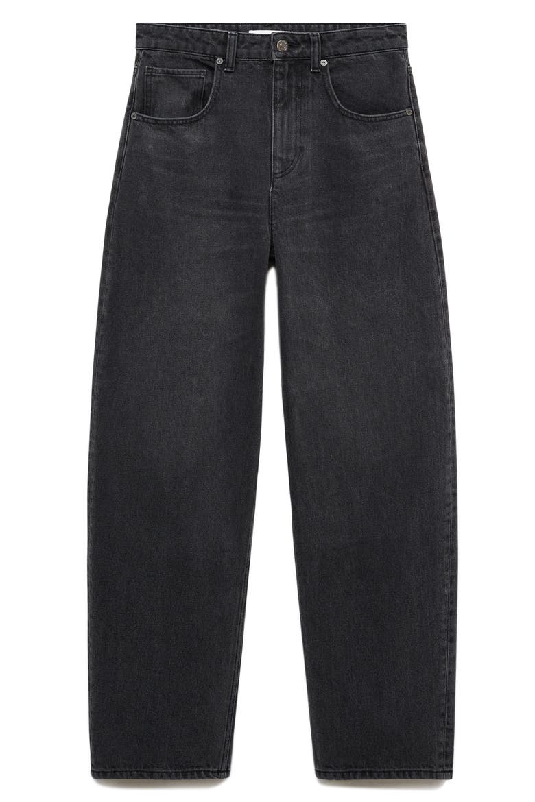 High Waist Balloon Jeans, Alternate, color, BLACK DENIM