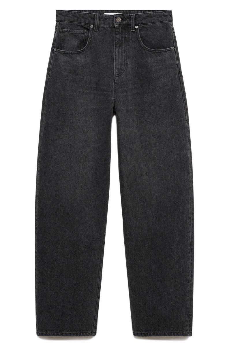 MANGO High Waist Balloon Jeans, Alternate, color, Black Denim