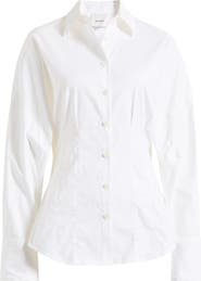 Reformation Vanta Stretch Poplin Button-Up Shirt