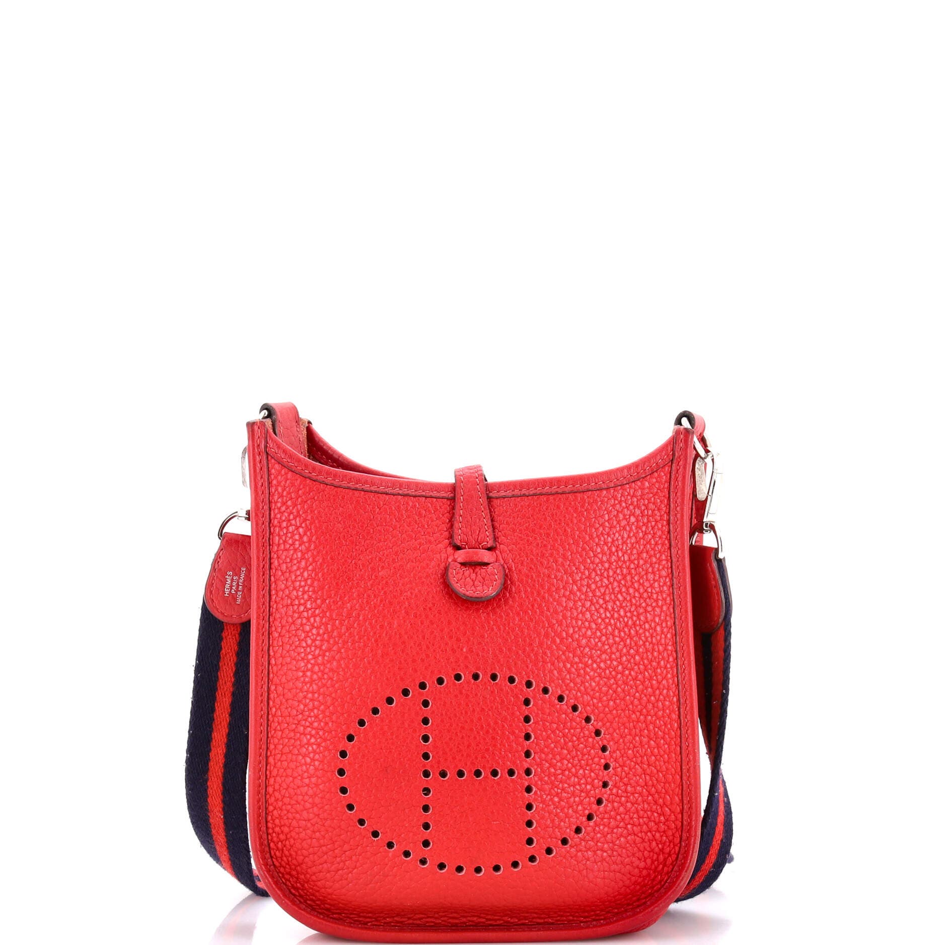 Pre-Owned Hermes Evelyne Bag Gen III Clemence TPM, Main, color, Rouge Casaque