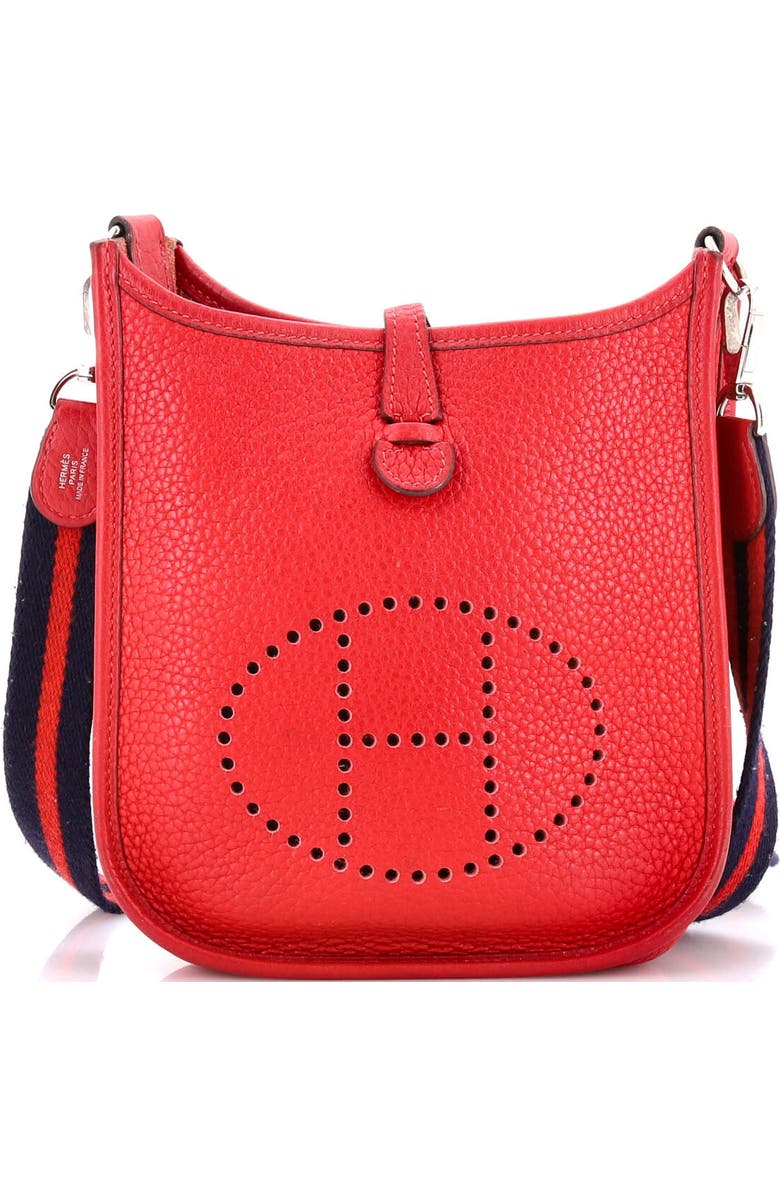 Pre-Owned Hermes Evelyne Bag Gen III Clemence TPM, Main, color, Rouge Casaque