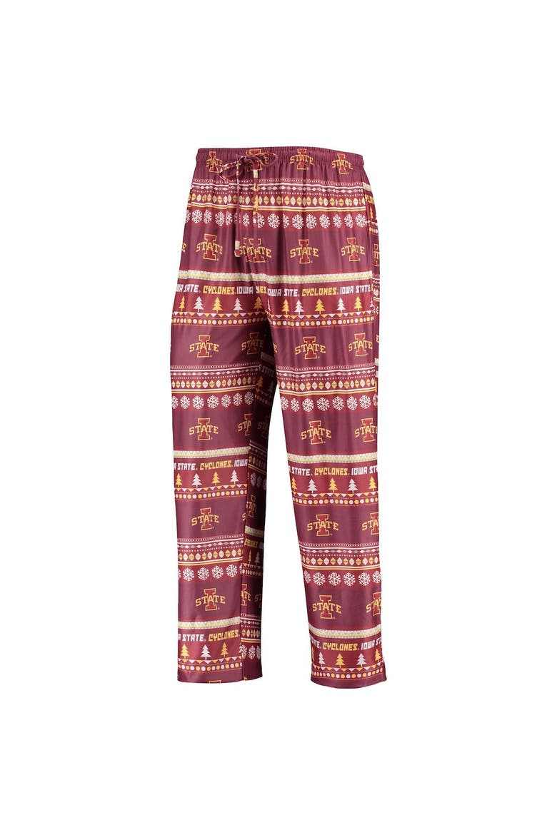 Men's Concepts Sport Cardinal Iowa State Cyclones Ugly Sweater Long Sleeve T-Shirt and Pants Sleep Set, Alternate, color, Cardinal