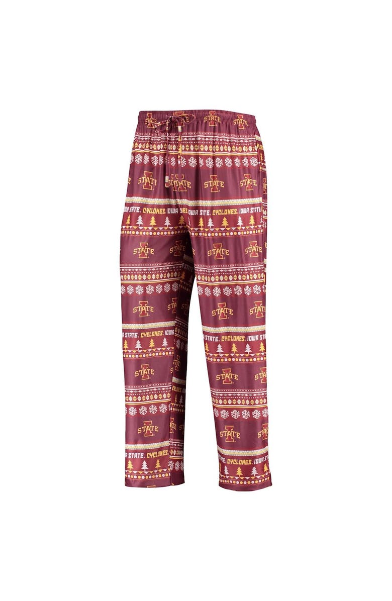 CONCEPTS SPORT Men's Concepts Sport Cardinal Iowa State Cyclones Ugly Sweater Long Sleeve T-Shirt and Pants Sleep Set, Alternate, color, Cardinal