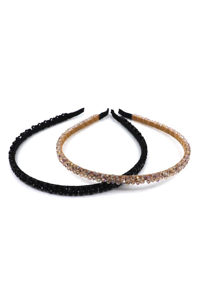 Tasha 2-Pack Crystal Headbands, Main, color,