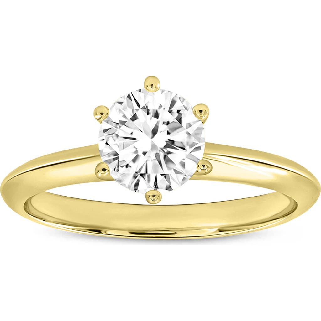 Luvmyjewelry Tesi 14k Yellow Gold Round Shape Lab Grown Diamond Solitaire Ring In 14k Yellow Gold