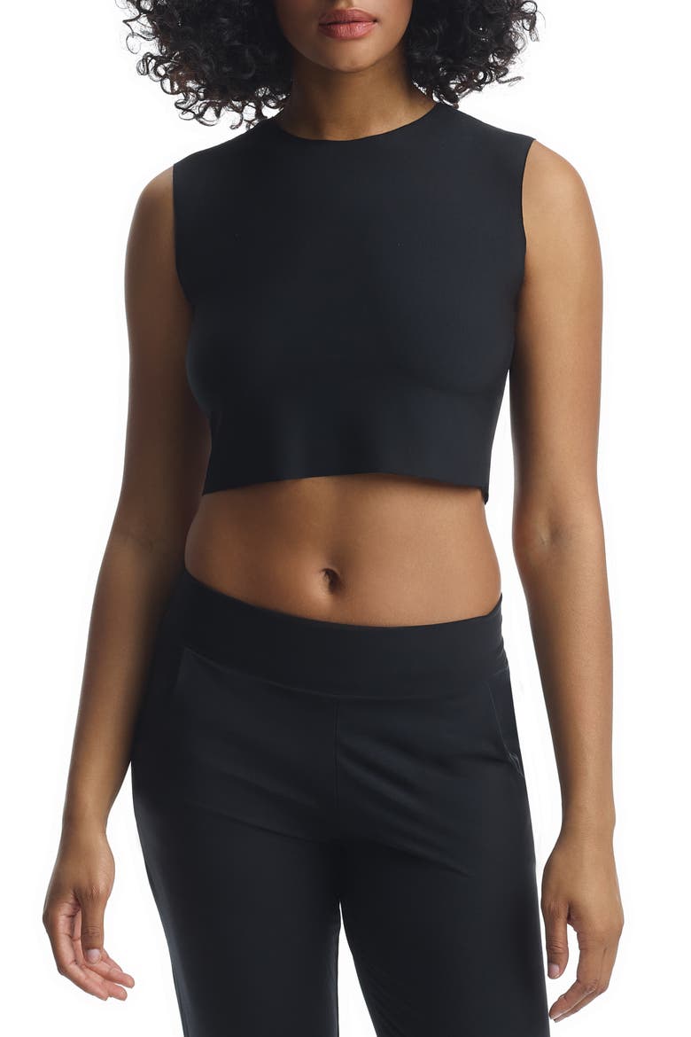 Butter Crop Muscle Tee, Main, color, BLACK
