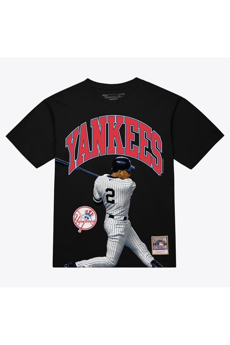 Men's Mitchell & Ness Derek Jeter Black New York Yankees Photo Arch Player Graphic T-Shirt, Main, color, Black