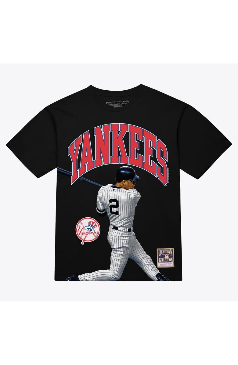 Mitchell & Ness Men's Mitchell & Ness Derek Jeter Black New York Yankees Photo Arch Player Graphic T-Shirt, Main, color, Black
