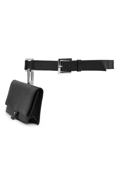 Leather Belt with Detachable Pouch