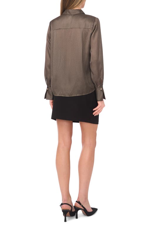 Halogenr Halogen(r) Collared Herringbone Popover Top In Brown