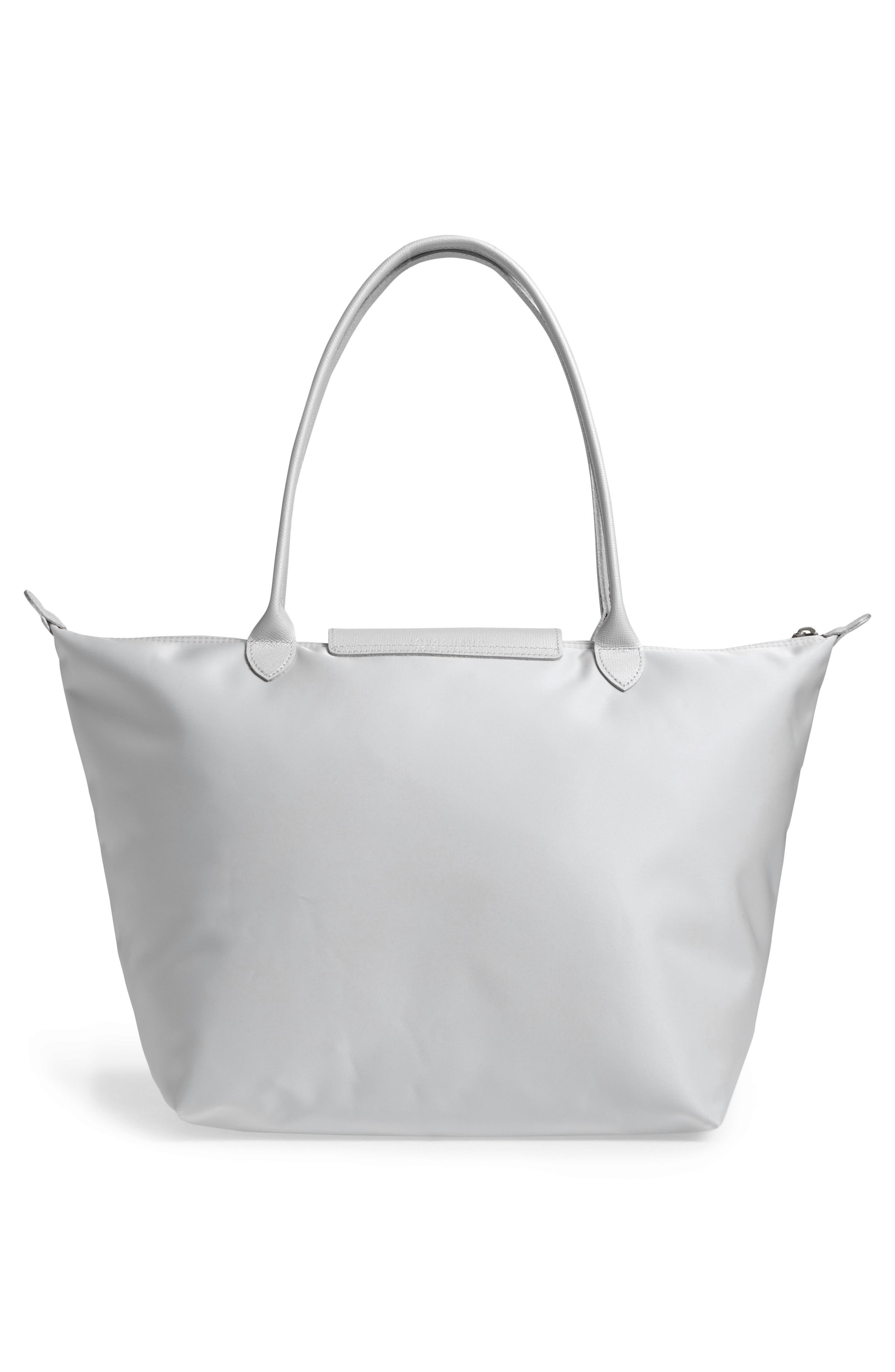 'Large Le Pliage Neo' Nylon Tote, Alternate, color, SILVER