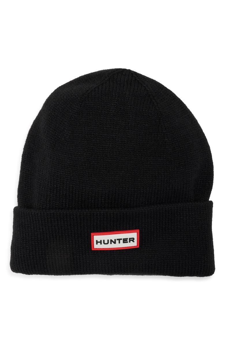 Hunter Play Fleece Lined Cuffed Beanie, Main, color, Black
