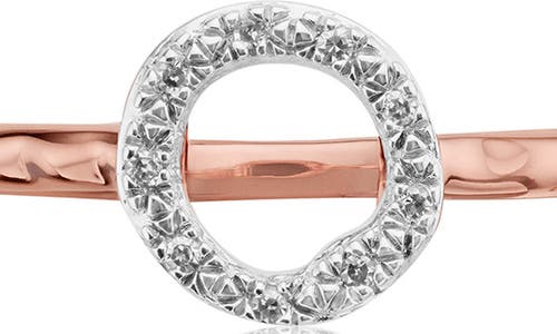 Monica Vinader Riva Diamond Mini Circle Ring In Rose Gold/diamond