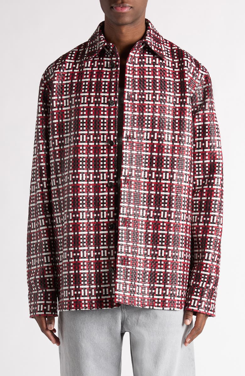 Bottega Veneta Multicolor Intrecciato Leather Overshirt, Main, color,