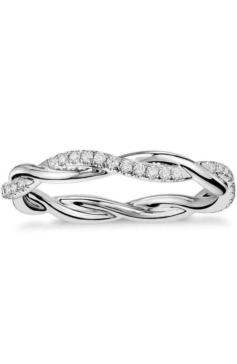 Bliss Diamond 1/3 Ct Diamond Eternity Petite Twist Vine Eternity Wedding Ring 10k Gold, Alternate, color,