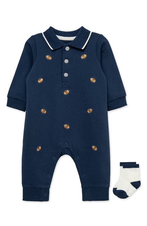Kids' Football Embroidered Coverall & Socks Set