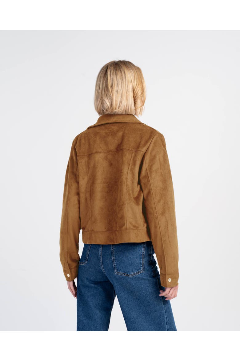 Harper Suede Bomber Jacket, Alternate, color, Camel