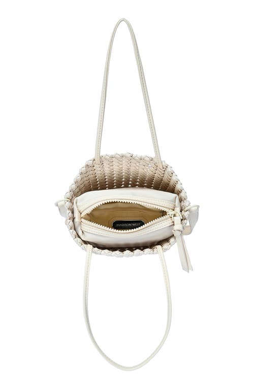 Madison West Open Weave Tote Bag With Zip Pouch In Cream
