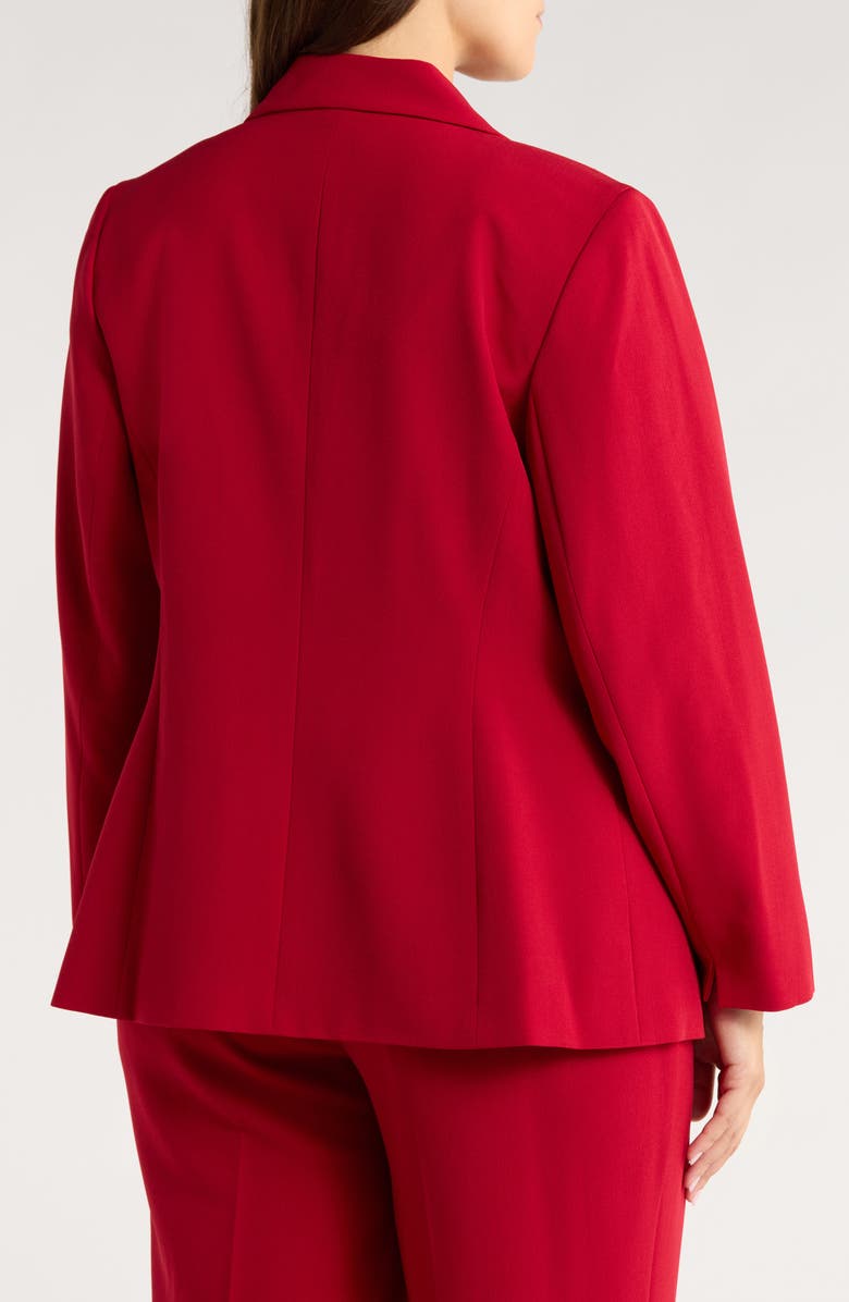 KASPER Peak Lapel One-Button Blazer, Alternate, color, Fire Red
