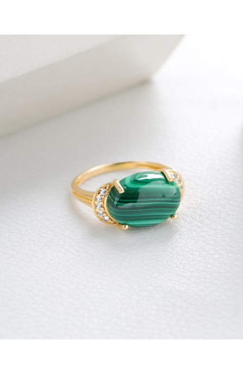 Ys Gems Malachite Ring In Green