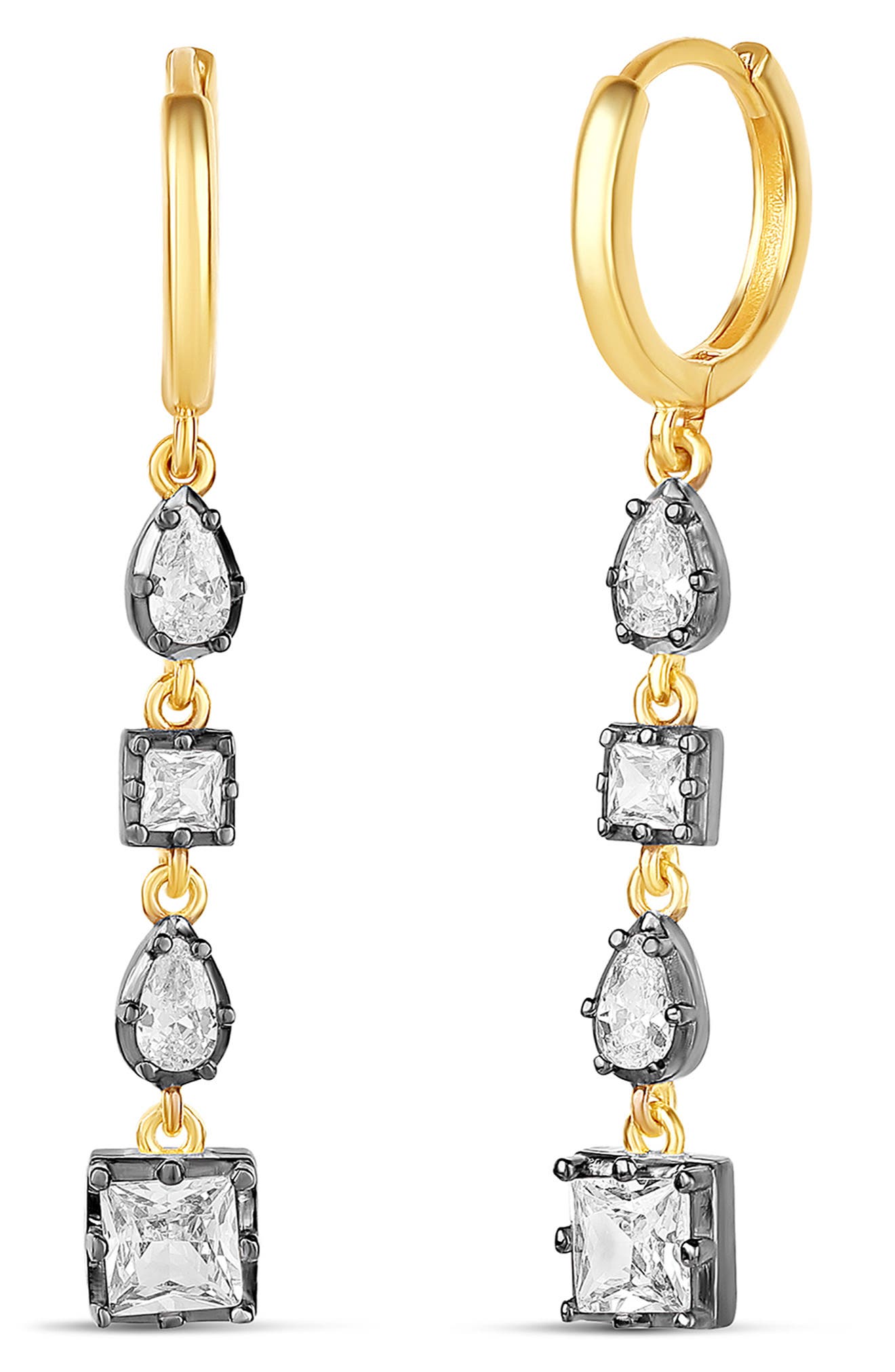Shymi Multi Shape Drop Earrings In Transparent