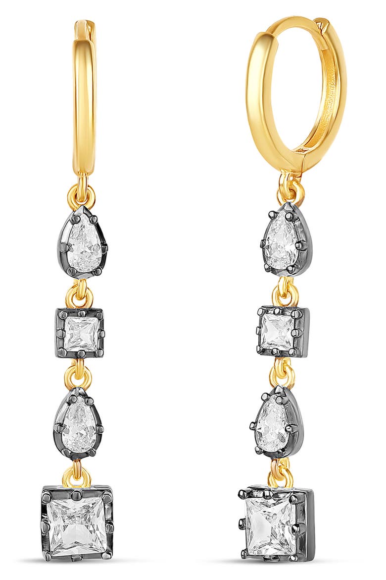 Multi Shape Drop Earrings, Main, color, GOLD/ BLACK