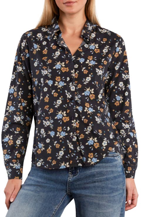 Cotton Blend Button-Up Shirt