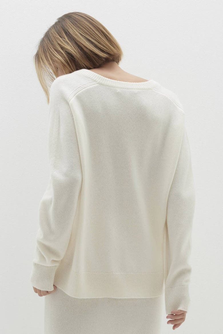 Sydney V-Neck Cashmere Sweater, Alternate, color, Ecru