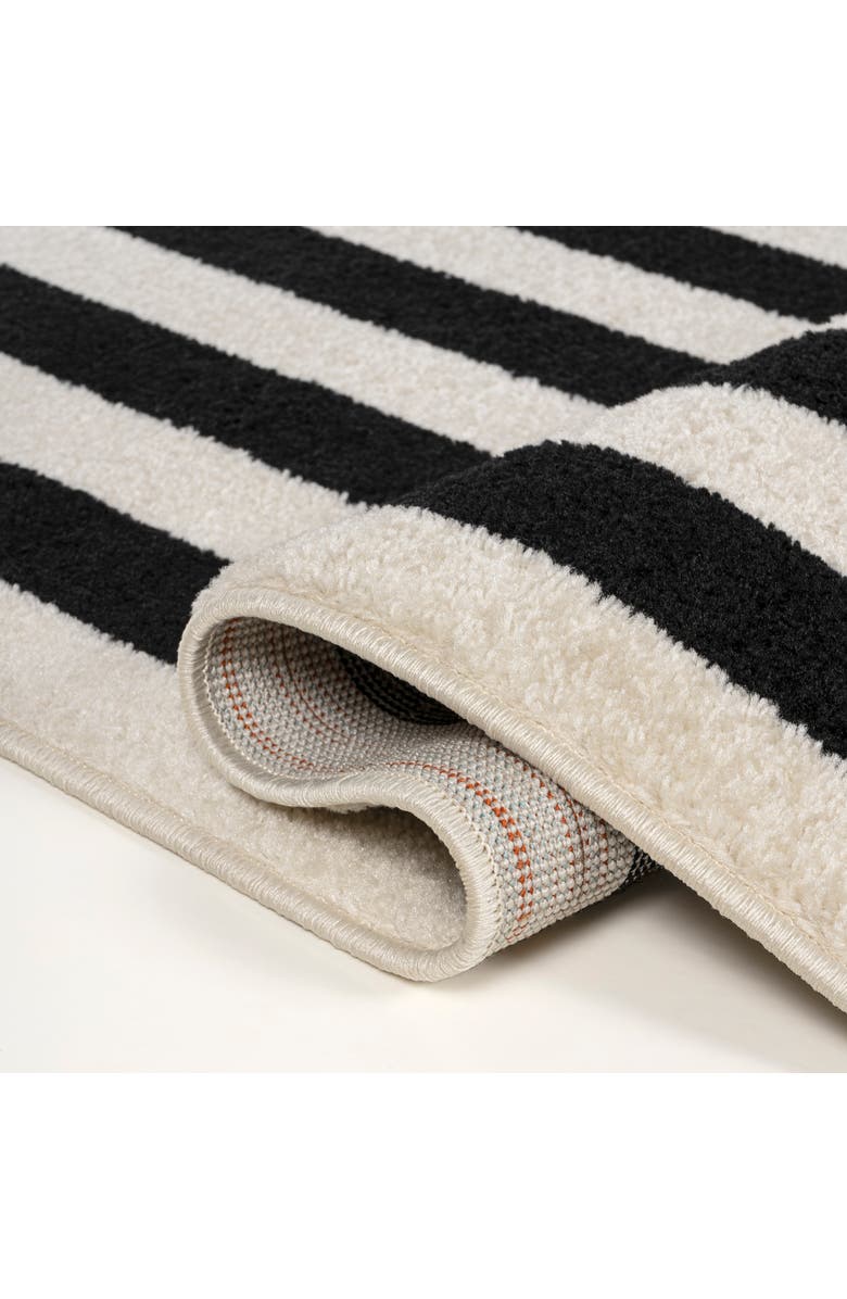 JONATHAN Y Bandol Modern Classic Mitre Stripe Area Rug, Alternate, color, Black/Ivory