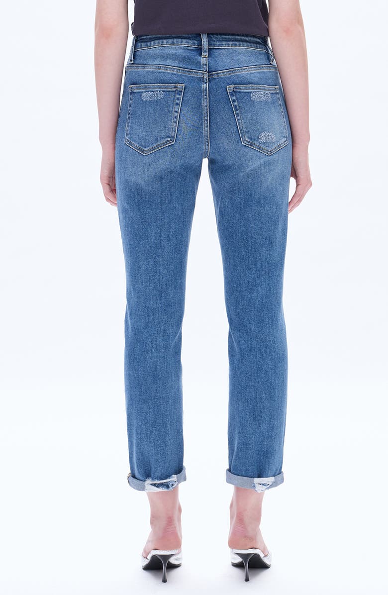 Bayeas High Rise Distressed Relaxed Boyfriend Jeans, Alternate, color, Midnight Thunder