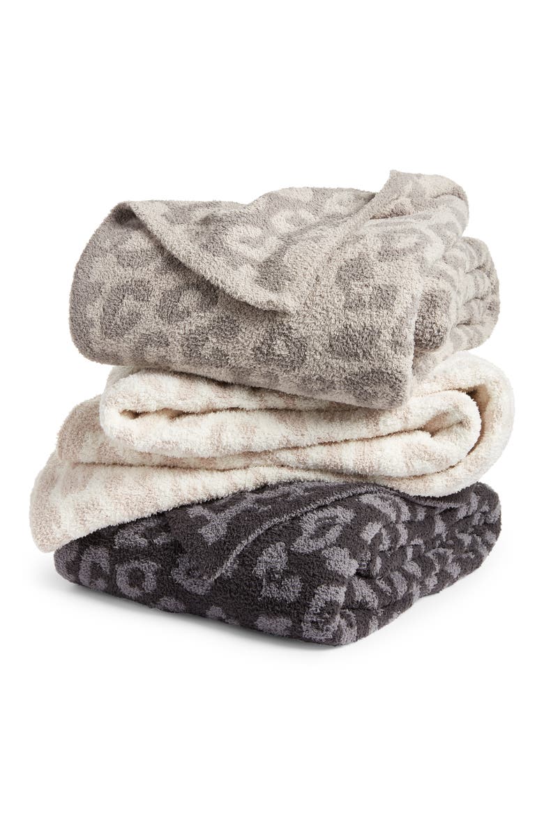 CozyChic® Leopard Print 54 x 72 Throw Blanket, Alternate, color, GRAPHITE/CARBON