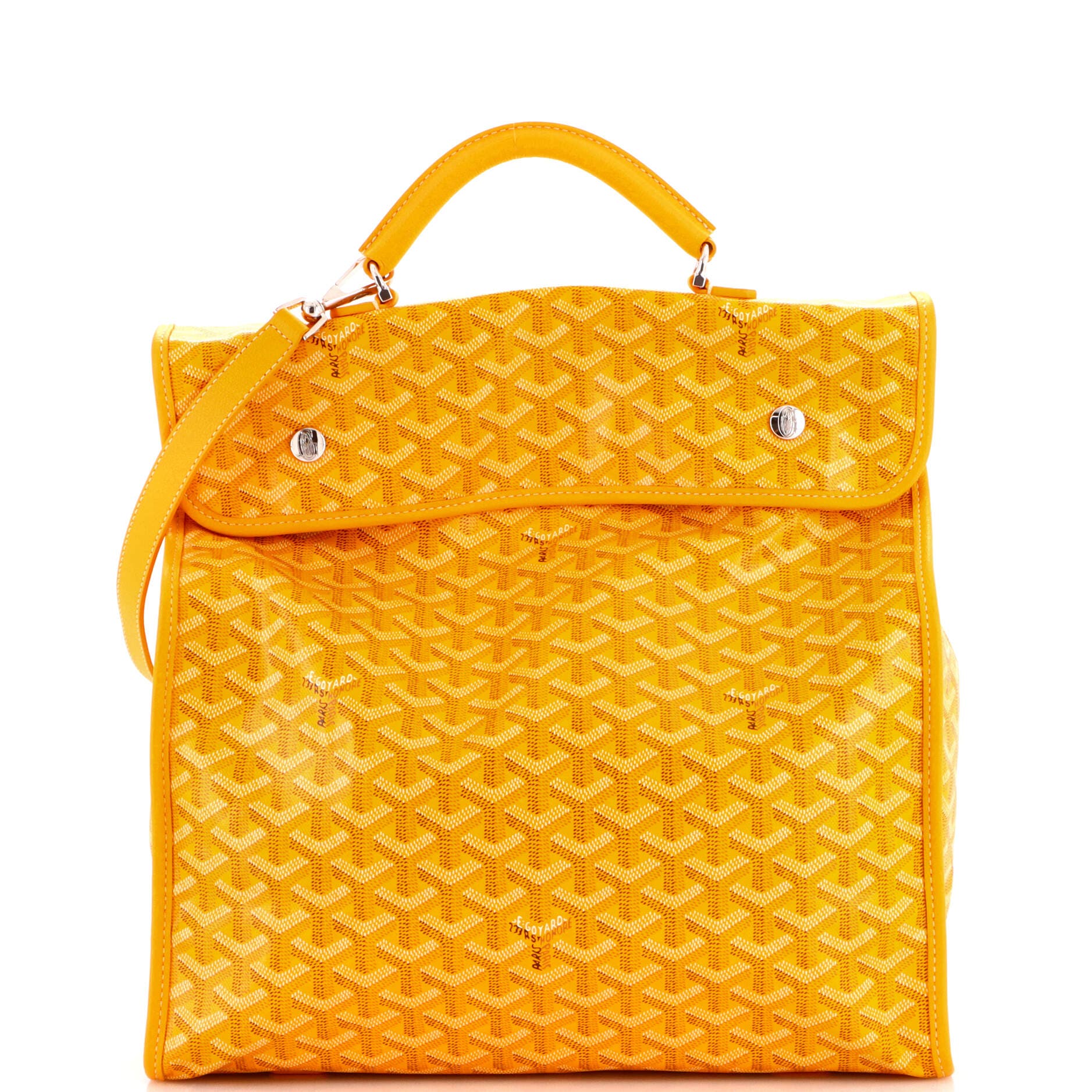Pre-Owned Goyard Saint Leger Briefcase Backpack Coated Canvas, Main, color, Yellow
