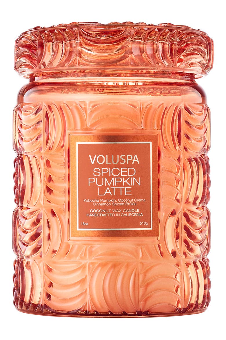 Large Spiced Pumpkin Latte Classic Candle, Alternate, color, ORANGE