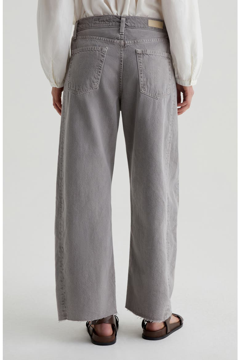 Hattie Raw Hem High Waist Crop Barrel Jeans, Alternate, color, SULFUR PEBBLE GREY