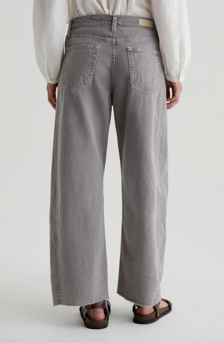 AG Hattie Raw Hem High Waist Crop Barrel Jeans, Alternate, color, Sulfur Pebble Grey