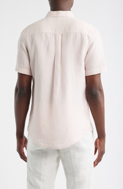 Nordstrom Solid Short Sleeve Linen Button-up Shirt