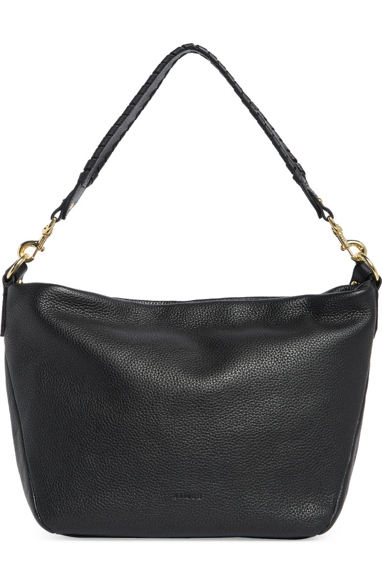AIMEE Malta Leather Shoulder Bag, Main, color, Black